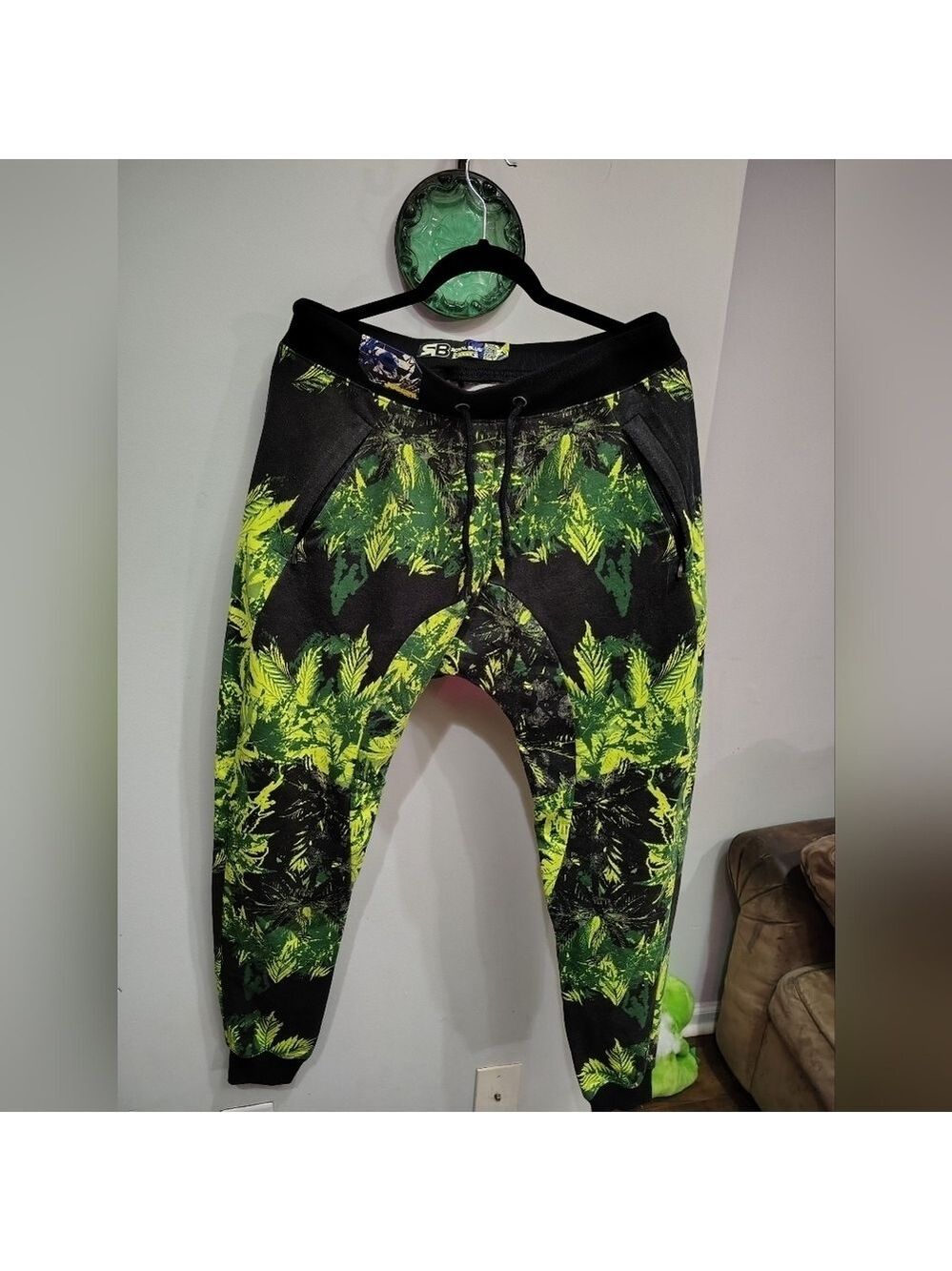 ROYAL BLUE PRINT JOGGER TERRY POP ART JUNGLE FLORAL PANTS